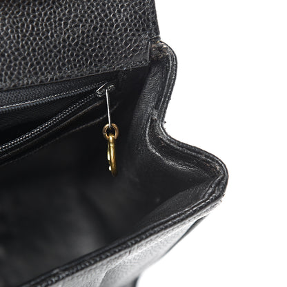 Chanel Caviar Vertical Quilted Jumbo Single Flap Black 17 of 19