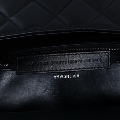 Balenciaga Nappa Calfskin Quilted Medium Touch B Shoulder Bag Black 7 of 11