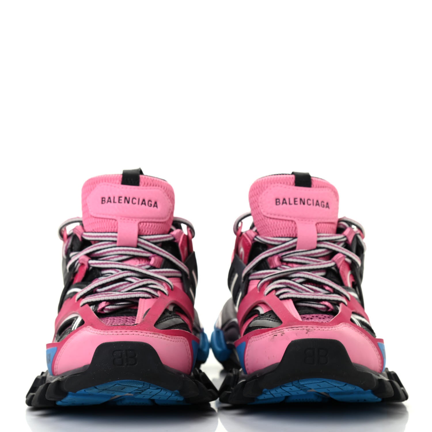 Balenciaga Mesh Nylon Metallic Fabric Womens Track Sneakers 36 Pink Blue 2 of 11
