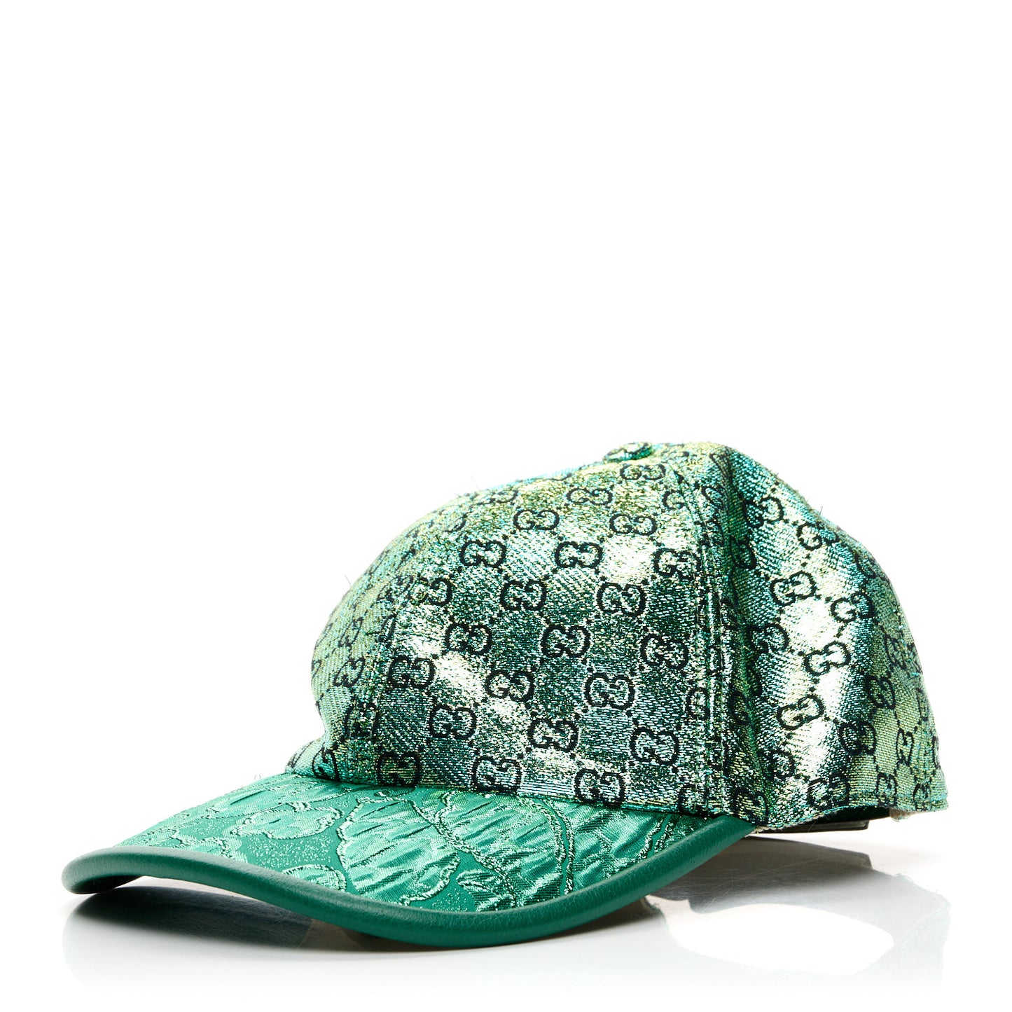 Silk Blend Jacquard Monogram Santa Barbara Baseball Hat S Green Black Radiant
