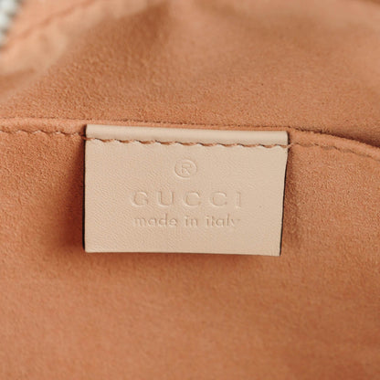 Gucci Calfskin Matelasse Mini GG Marmont Chain Shoulder Bag White 6 of 7