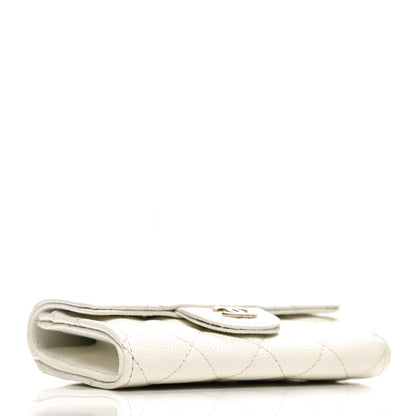 Chanel Caviar Quilted Flap Card Holder Wallet White 4 of 8