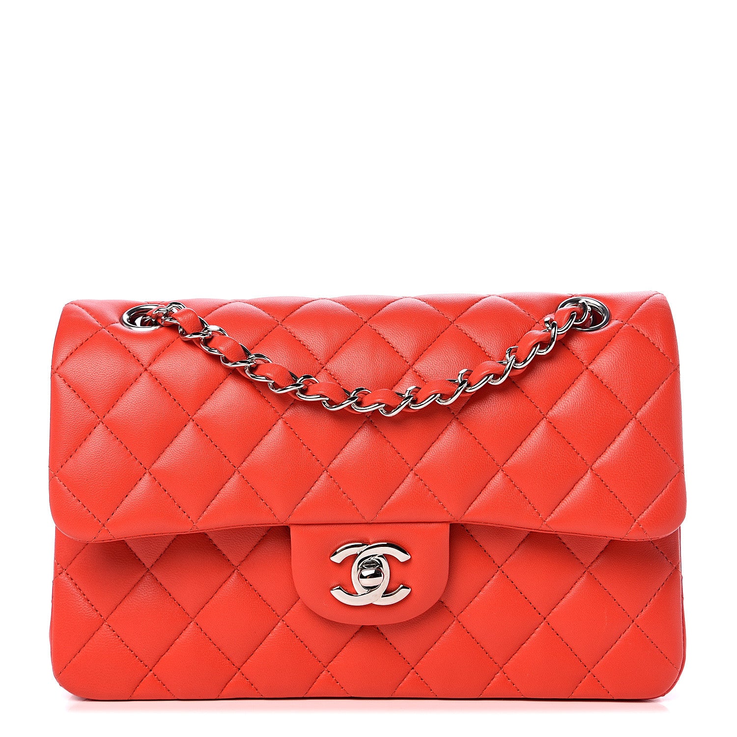 Chanel Lambskin Quilted Small Double Flap Red 1 of 9