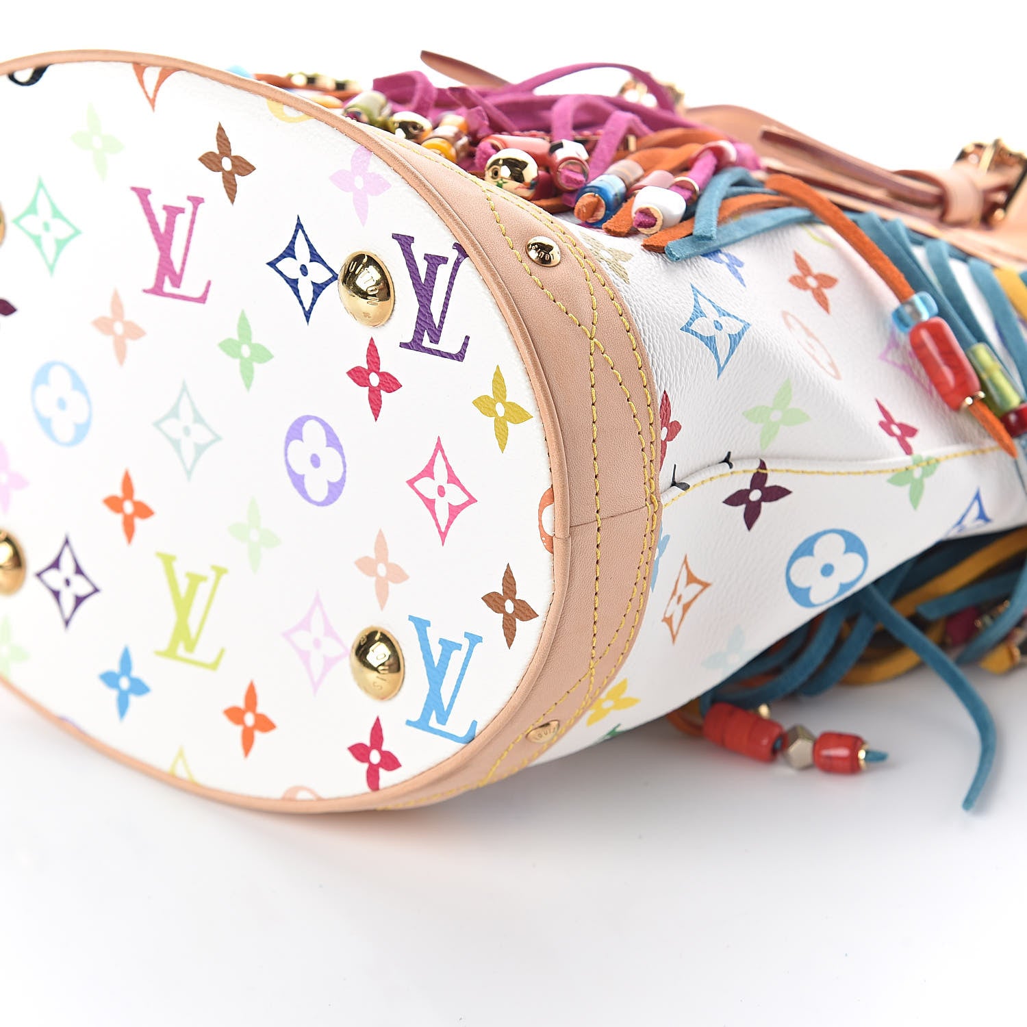 Louis Vuitton Monogram Multicolor Fringe Bucket White 9 of 9