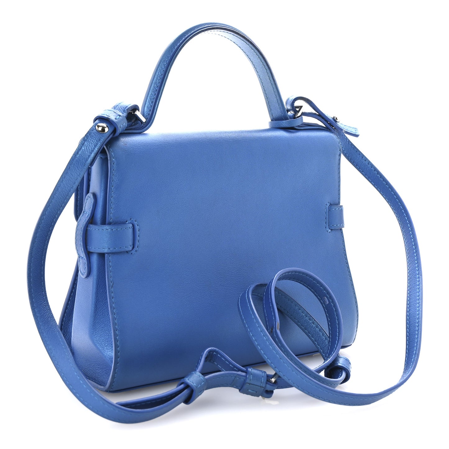 Metallic Calfskin Mini Tempete Satchel Satin Electric