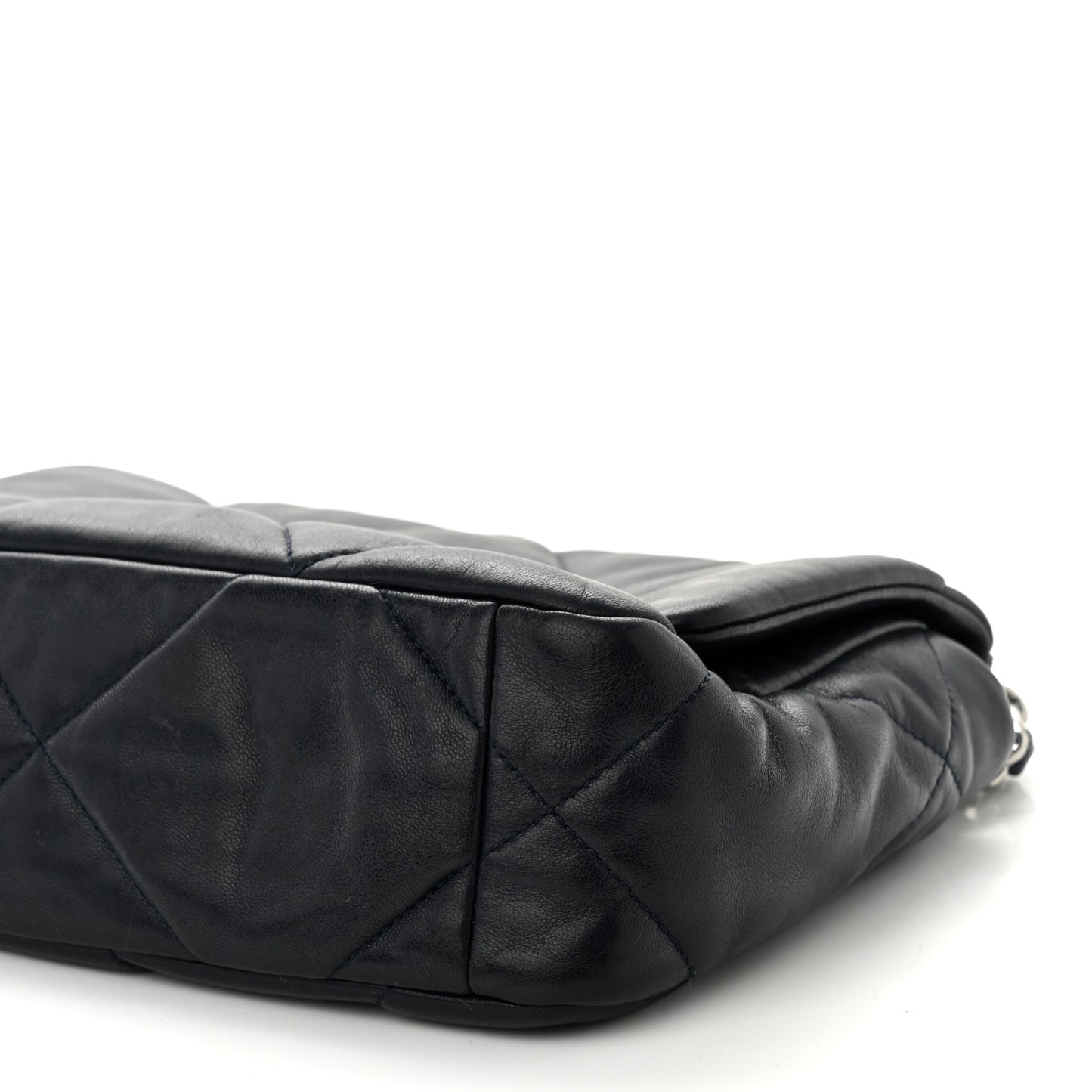 Lambskin Quilted Medium Chanel 19 Flap Navy Blue
