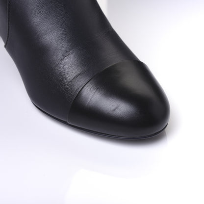Chanel Lambskin Double Stack Chain Cap Toe Boots 39 Navy 15 of 15