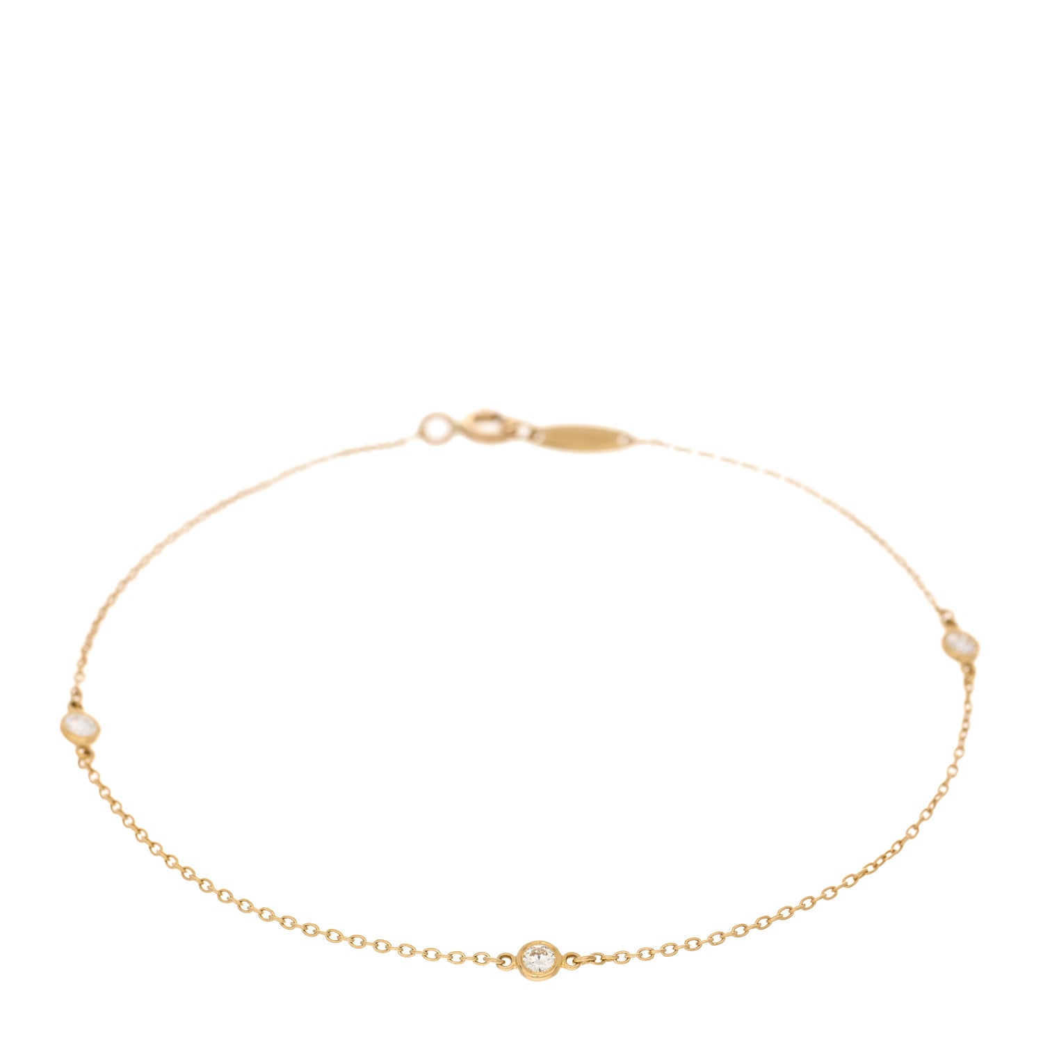 Tiffany 18K Yellow Gold Diamond .15ctw Elsa Peretti Diamonds by the Yard Station Bracelet 1 of 3