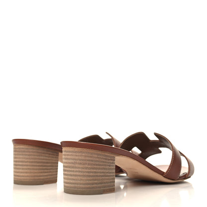 Hermes Calfskin Oasis Sandals 40.5 Gold 4 of 9