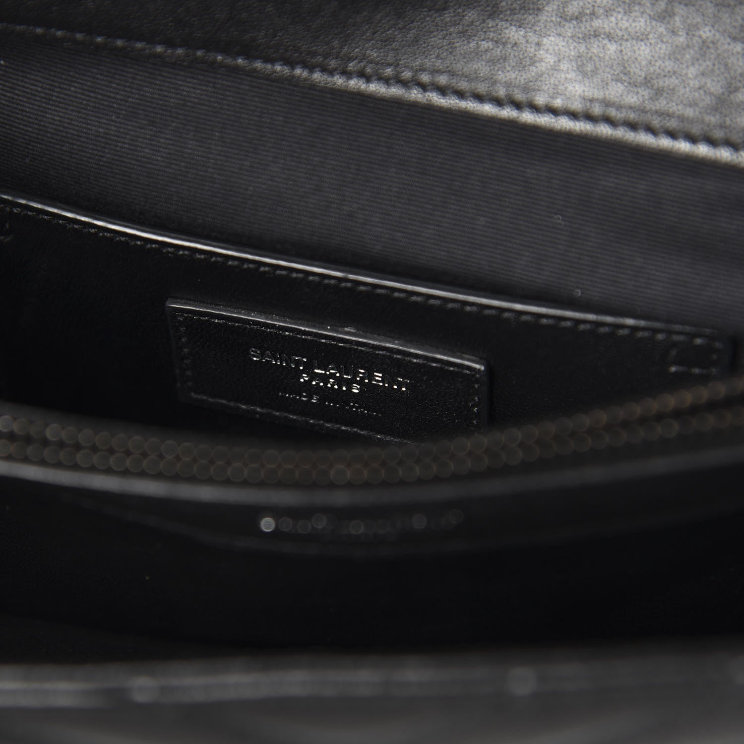 Saint Laurent Sheepskin Matelasse Chevron Monogram Large College Satchel Black 8 of 9