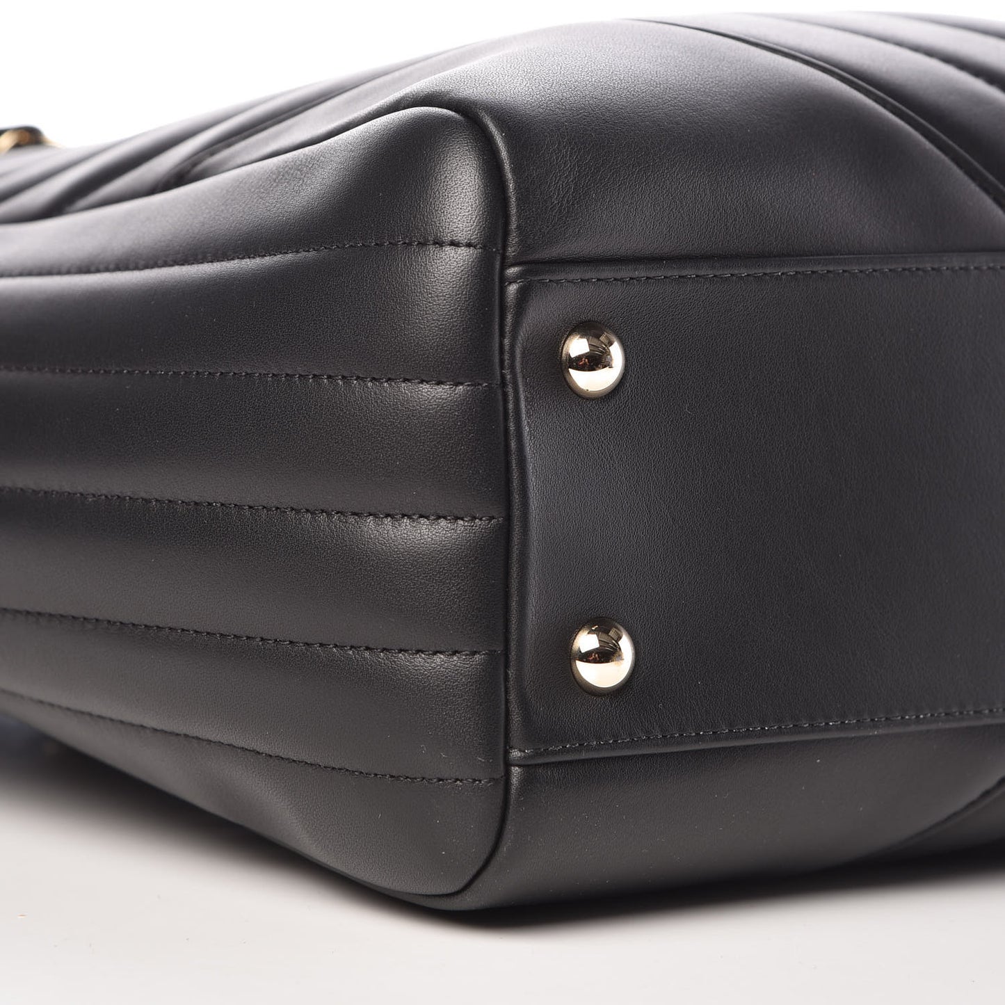 Calfskin Chevron Quilted Statement Shopping Tote Black