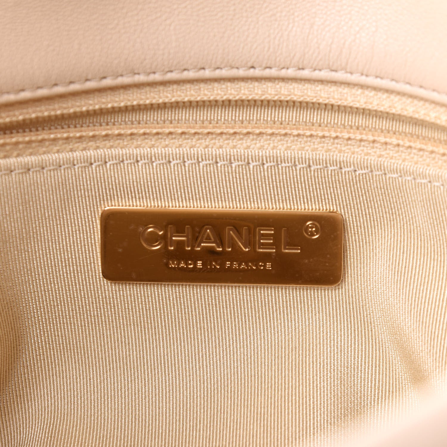 Chanel Goatskin Quilted Large Chanel 19 Flap Beige 6 of 11