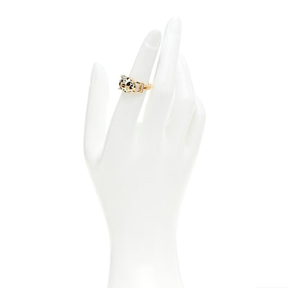 Cartier 18K Yellow Gold Diamond Tsavorite Garnet Black Onyx Panthere de Cartier Ring 49 4.75 2 of 6
