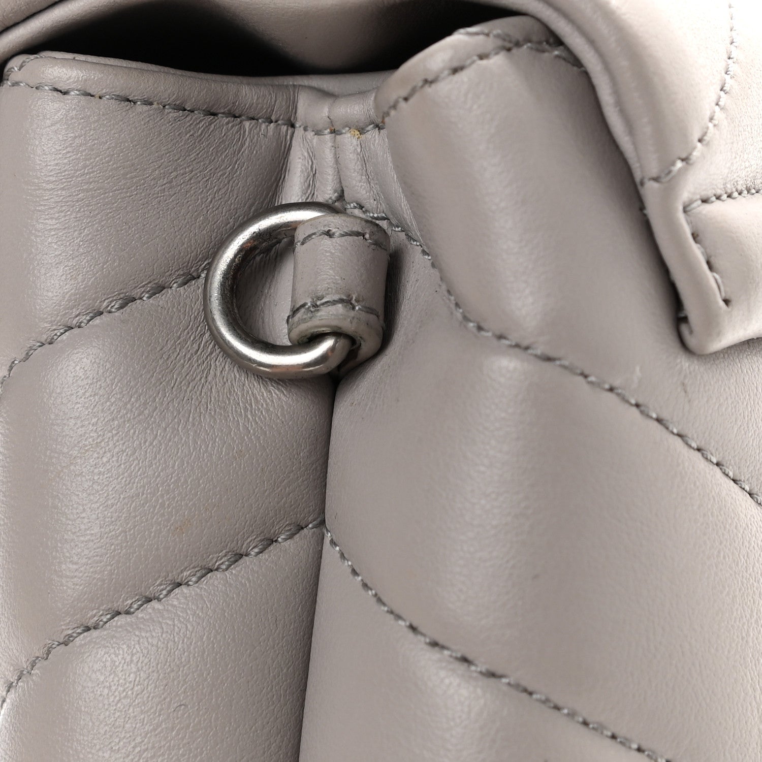 Saint Laurent Calfskin Y Quilted Monogram Toy Loulou Satchel Granite 12 of 16