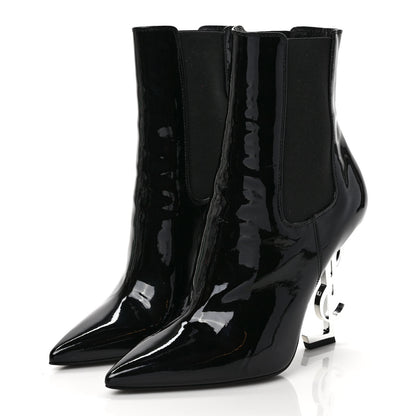 Saint Laurent Patent Opyum Booties 37 Black 3 of 8