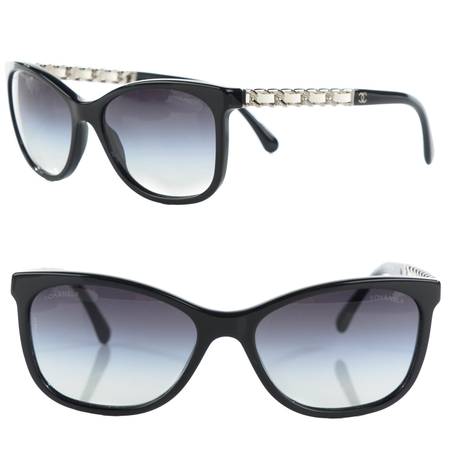Cat Eye Chain Sunglasses 5260-Q Black