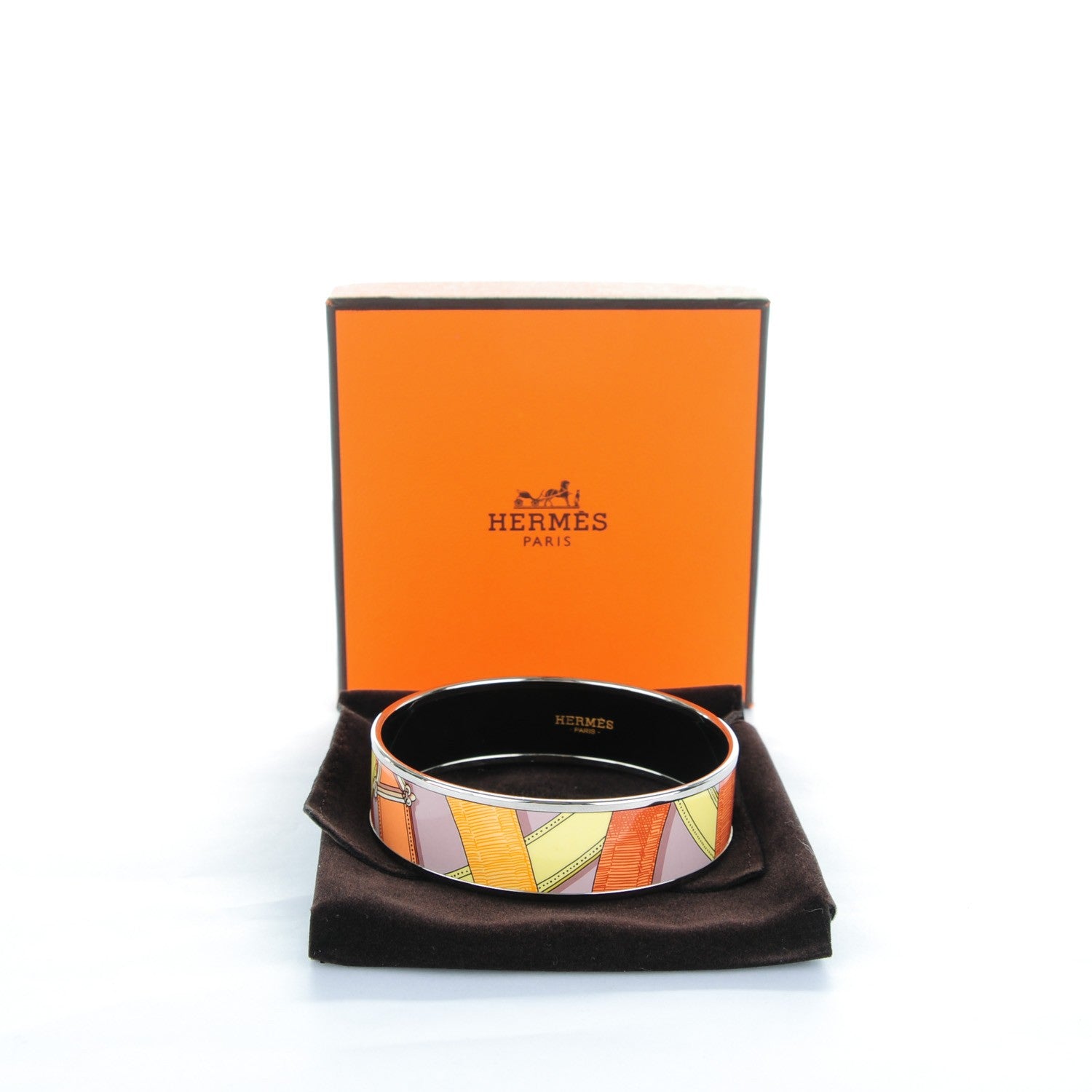 Hermes Enamel Printed Wide Cavalcadour Bracelet 65 5 of 5