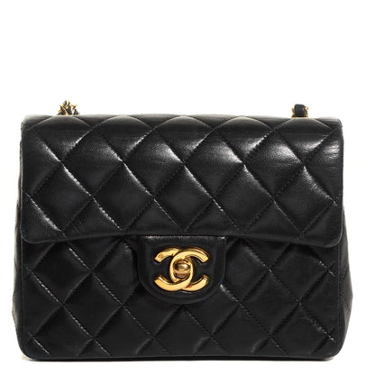 Chanel Lambskin Quilted Mini Square Flap Black 1 of 8