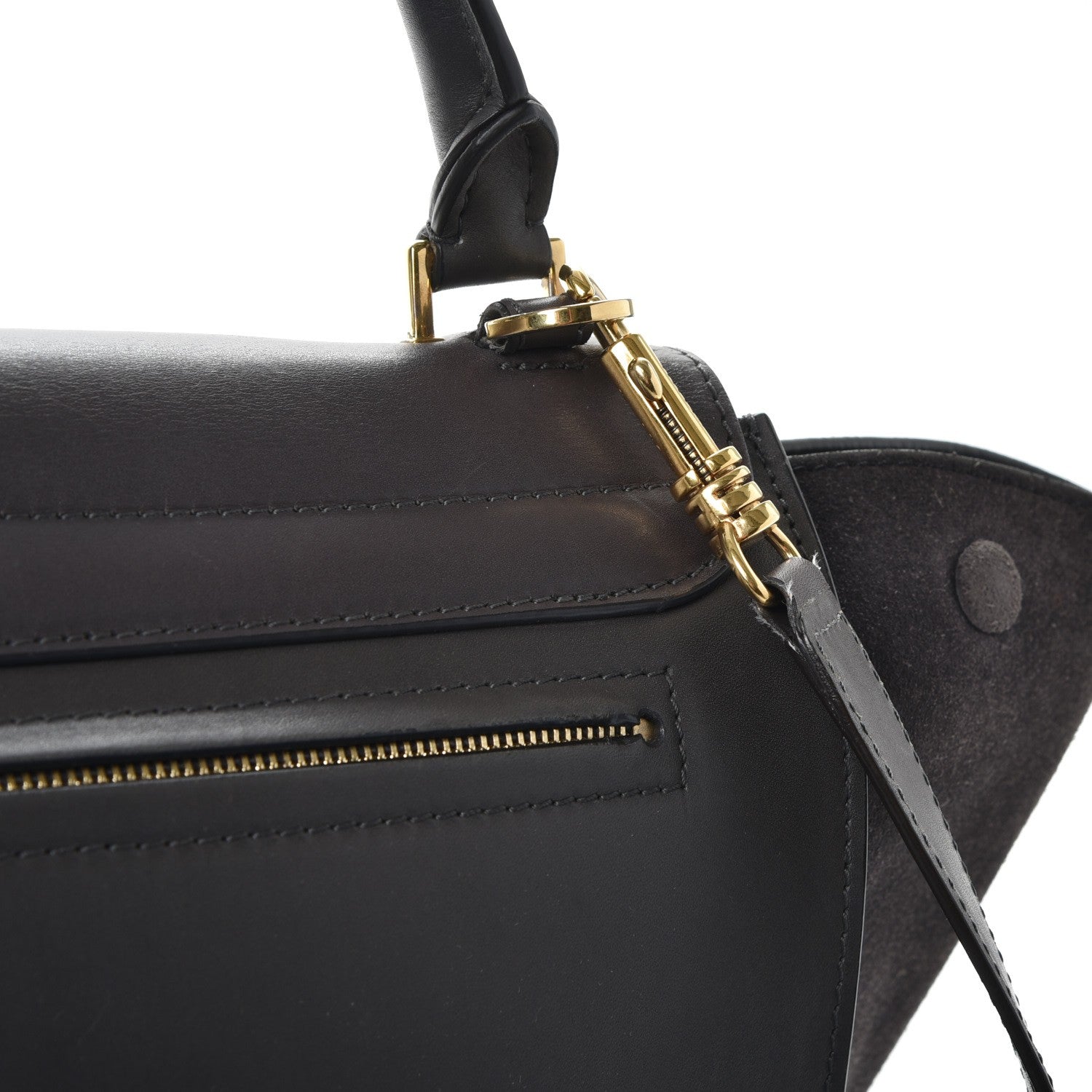 Celine Smooth Calfskin Suede Medium Trapeze Grey 9 of 11