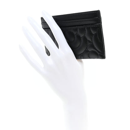 Chanel Lambskin Camellia Embossed Card Holder Black 2 of 8