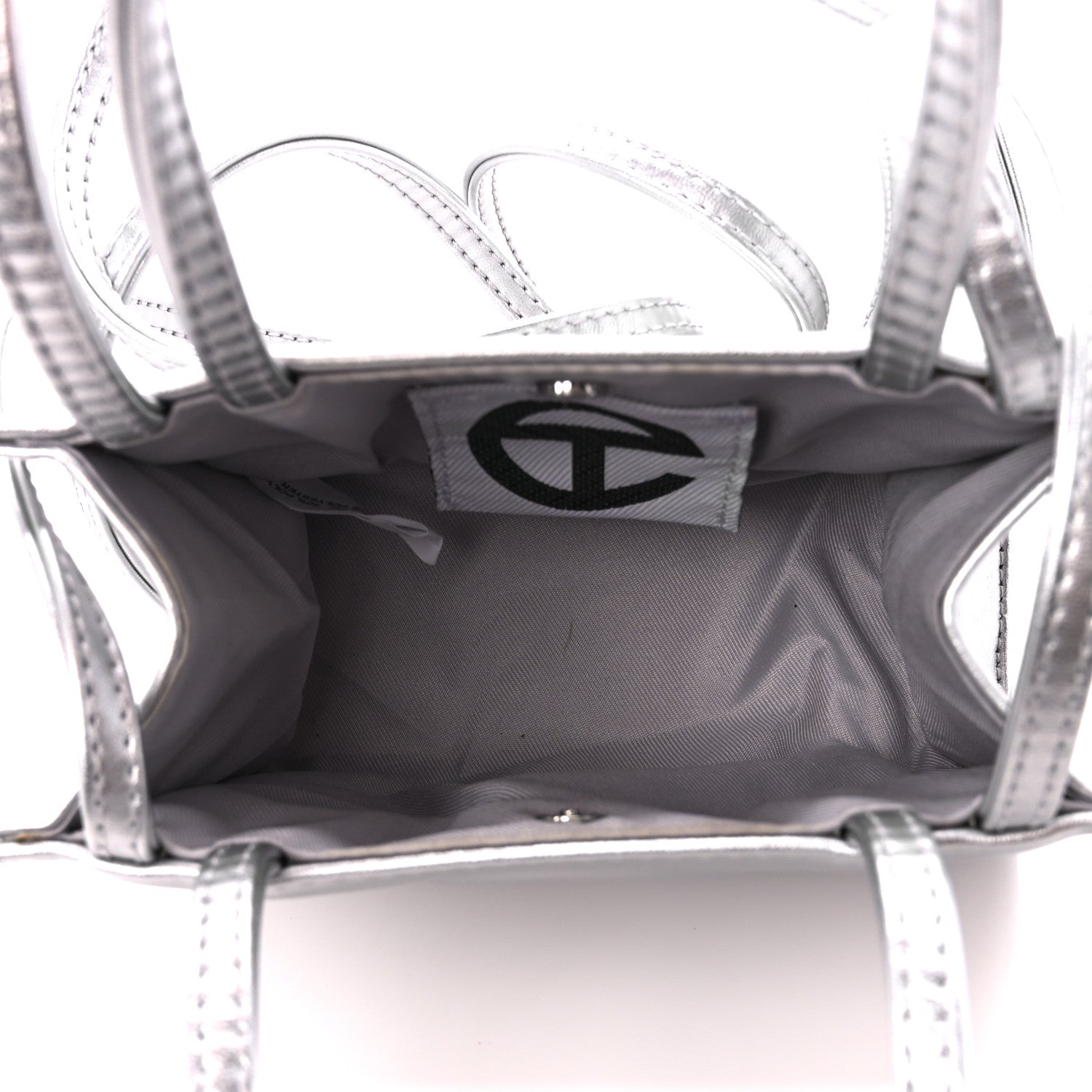 Telfar Metallic Vegan Leather Small Shopping Bag Silver 5 of 10