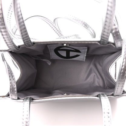 Telfar Metallic Vegan Leather Small Shopping Bag Silver 5 of 10