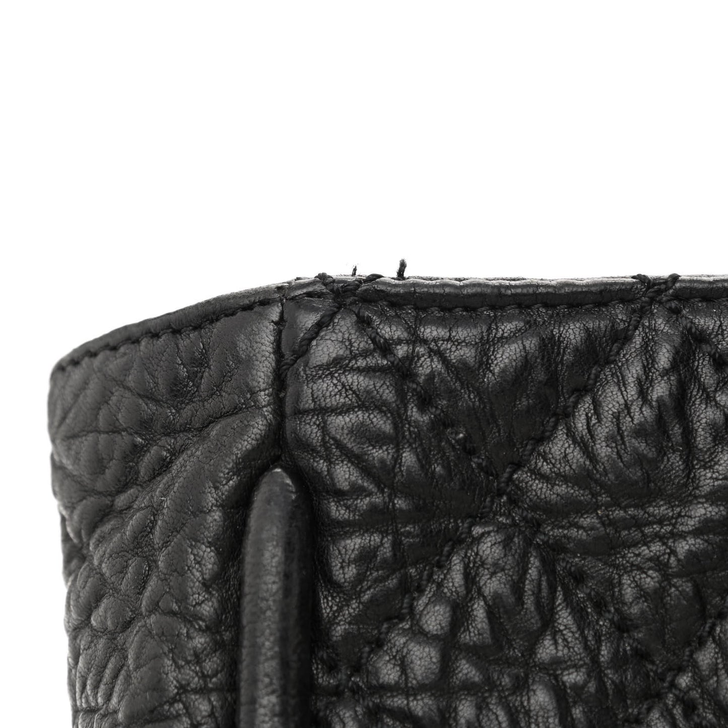 Distressed Lambskin Vintage Ligne Lady Braid Tote Black