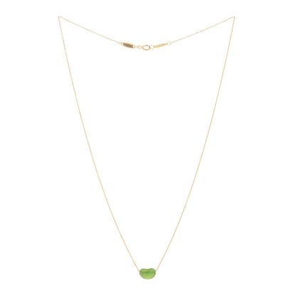 Tiffany 18K Yellow Gold Green Jade 9mm Elsa Peretti Bean Pendant Necklace 2 of 4