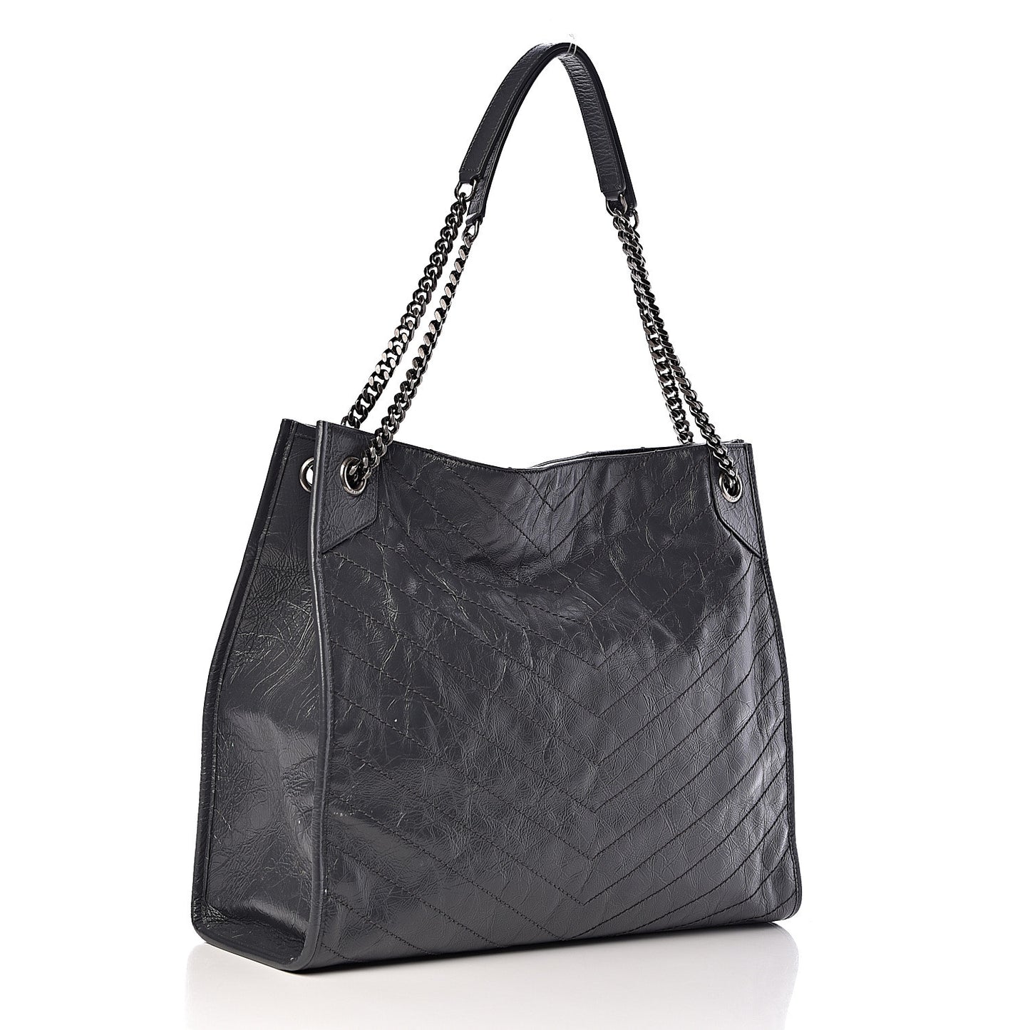 Crinkled Calfskin Matelasse Monogram Niki Shoulder Bag Storm