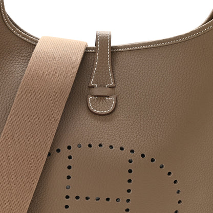 Hermes Taurillon Clemence Evelyne III PM Etoupe 8 of 11