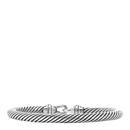 David Yurman Sterling Silver 18K Yellow Gold 5mm Cable Classic Buckle Bracelet 3 of 5
