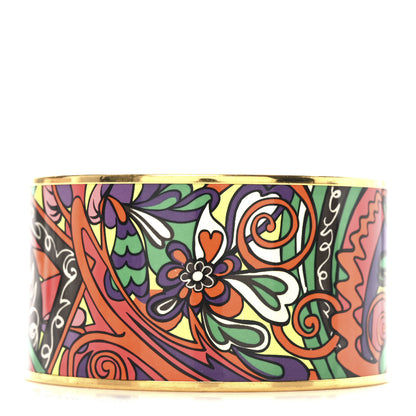 Hermes Enamel Printed Extra Wide L'Ivresse De L'Infini Bracelet 70 1 of 5