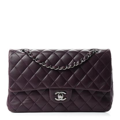 Chanel Lambskin Quilted Medium Double Flap Dark Purple 1 of 13