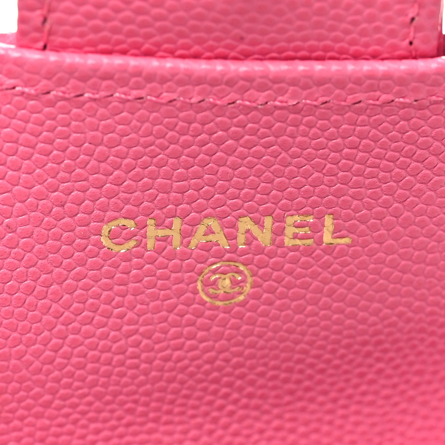 Caviar Quilted Flap Card Holder Wallet Pink