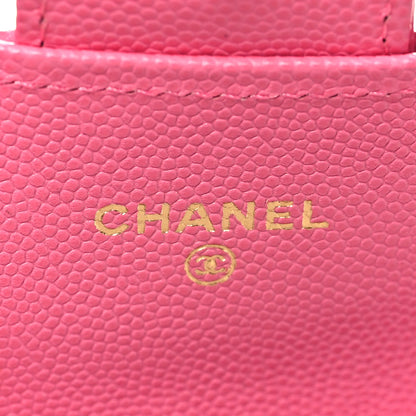 Chanel Caviar Quilted Flap Card Holder Wallet Pink 6 of 8