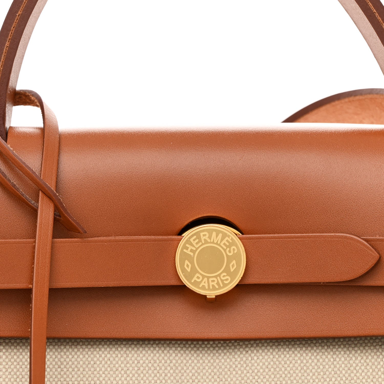 Hermes Military Toile Vache Hunter Herbag Zip Retourne 31 PM Beton Naturel 9 of 12