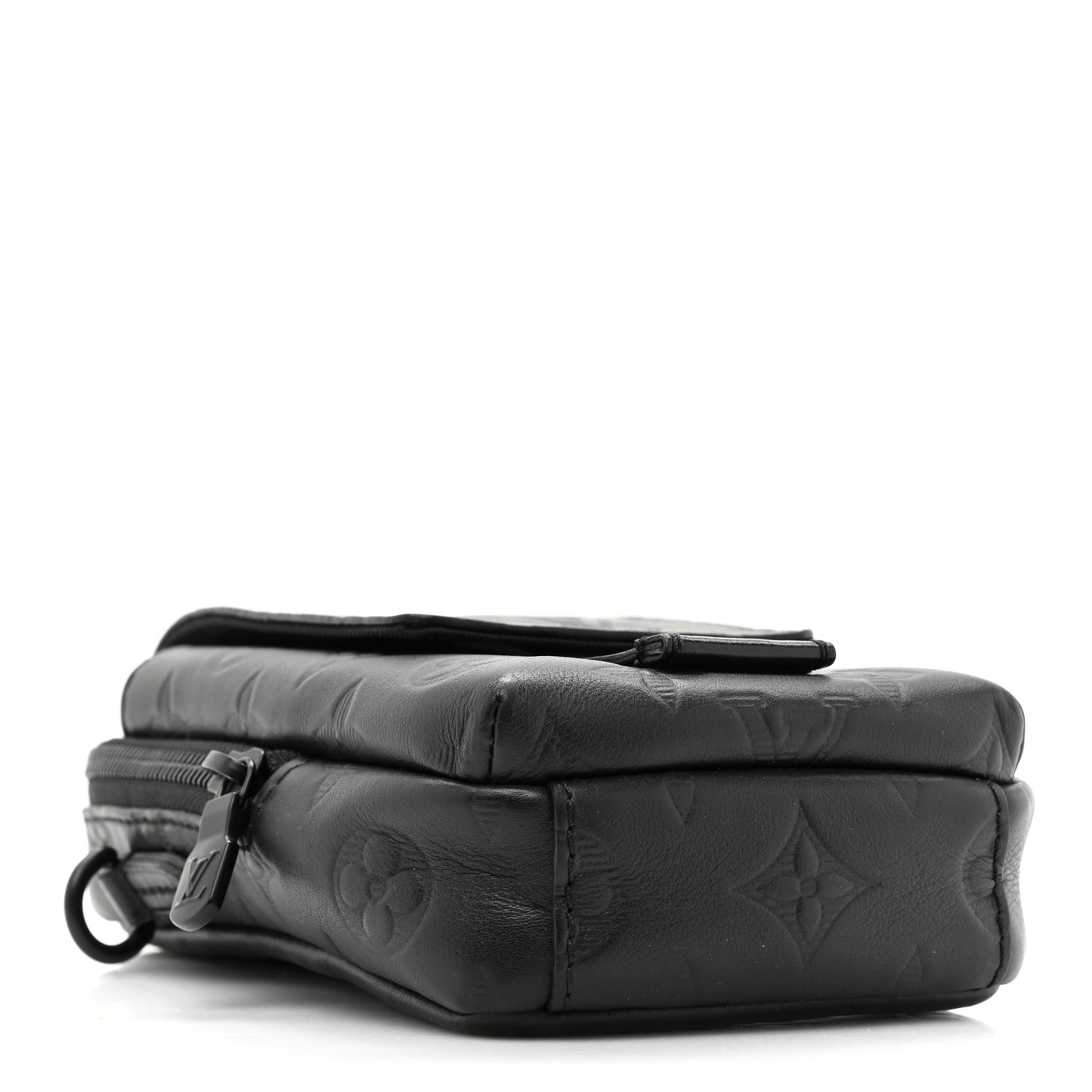 Calfskin Monogram Shadow Double Phone Pouch NM Black