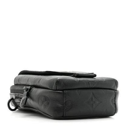 Louis Vuitton Calfskin Monogram Shadow Double Phone Pouch NM Black 4 of 8