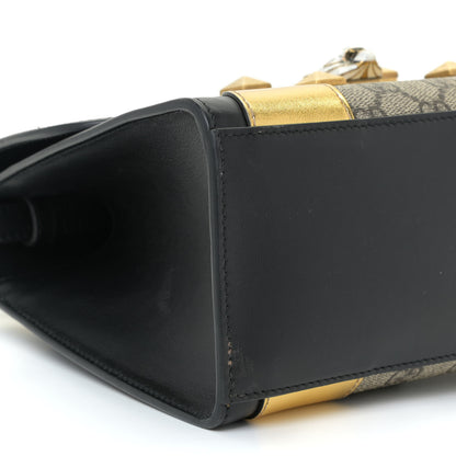 Gucci GG Supreme Monogram Small Osiride Top Handle Bag Black Gold 7 of 25