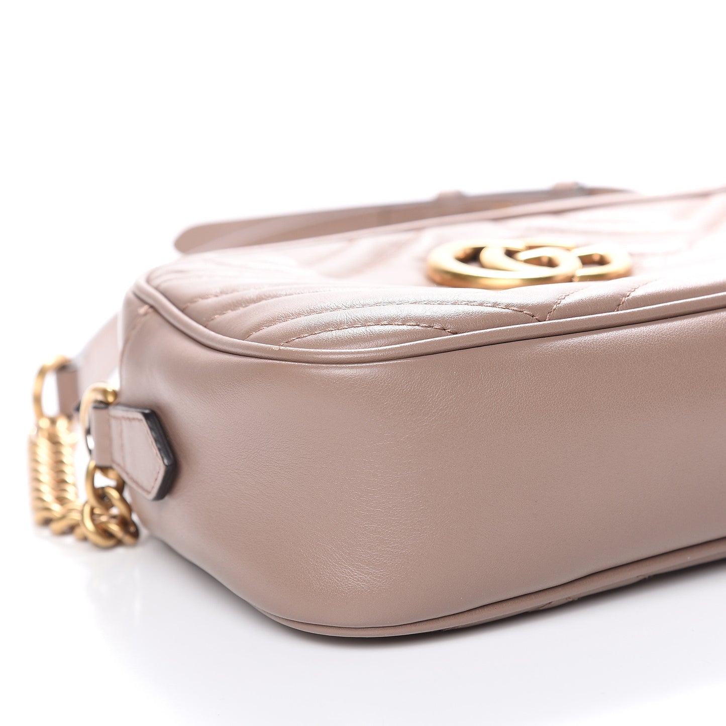 Calfskin Matelasse Small GG Marmont Chain Shoulder Bag Porcelain Rose