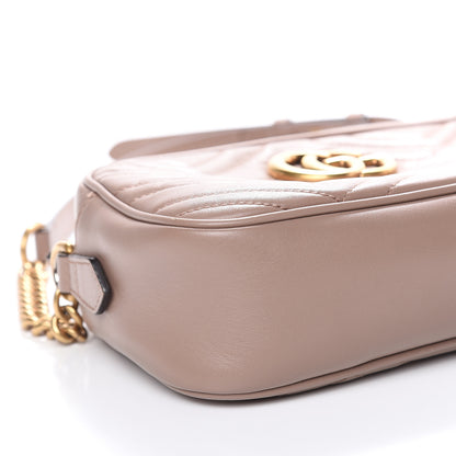 Gucci Calfskin Matelasse Small GG Marmont Chain Shoulder Bag Porcelain Rose 11 of 13