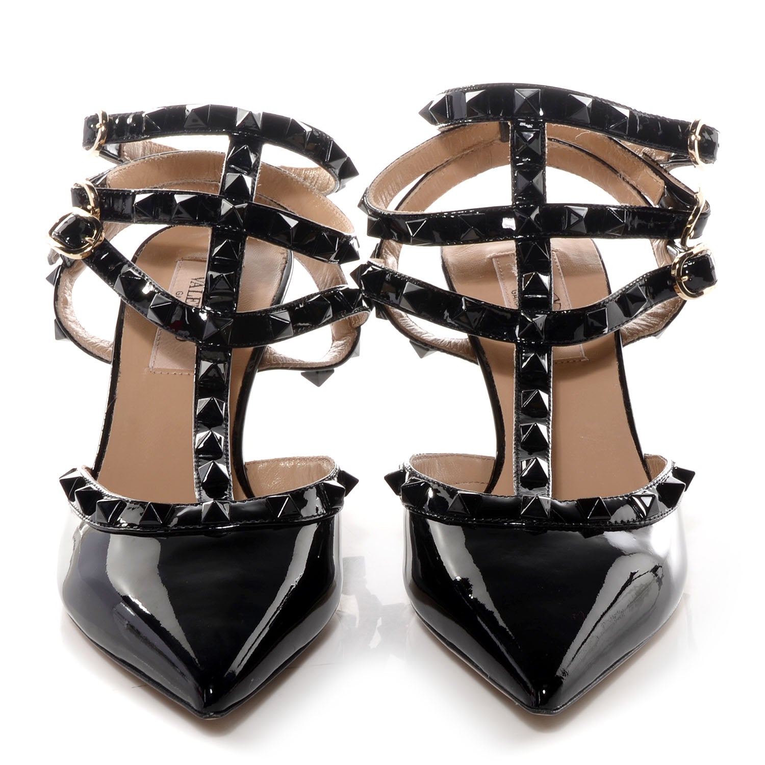 Valentino Garavani Patent Monochrome Rockstud Ankle Strap 65mm Pumps 36 Black 2 of 6