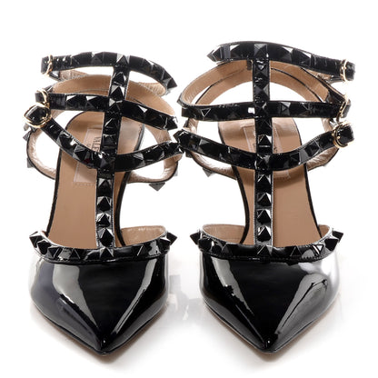 Valentino Garavani Patent Monochrome Rockstud Ankle Strap 65mm Pumps 36 Black 2 of 6