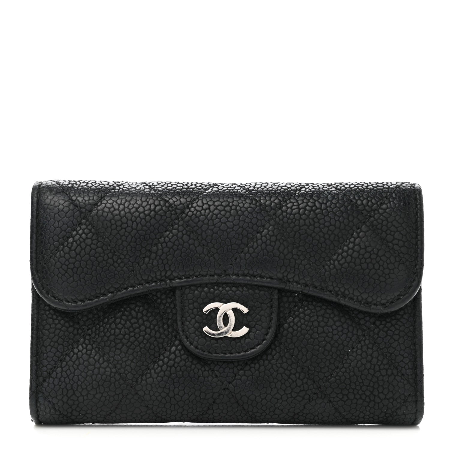 Chanel Caviar Quilted Flap Phone Holder Wallet Black 1 of 9