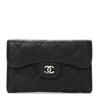 Chanel Caviar Quilted Flap Phone Holder Wallet Black 1 of 9