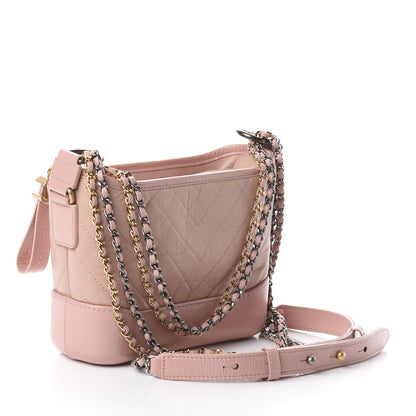 Chanel Aged Calfskin Chevron Quilted Small Gabrielle Hobo Pink 2 of 7