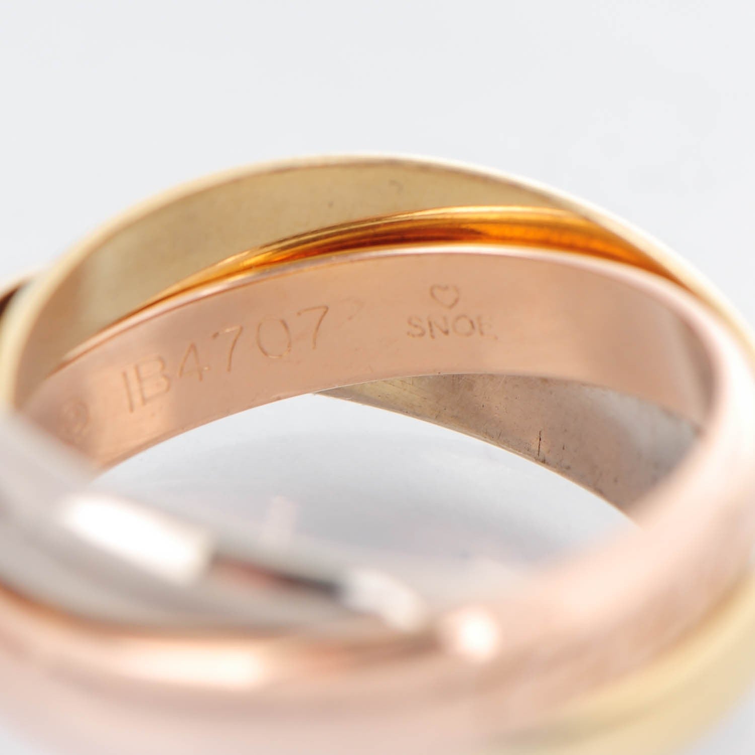 Cartier 18K Pink Yellow White Gold Classic Trinity Ring 50 5.25 5 of 7