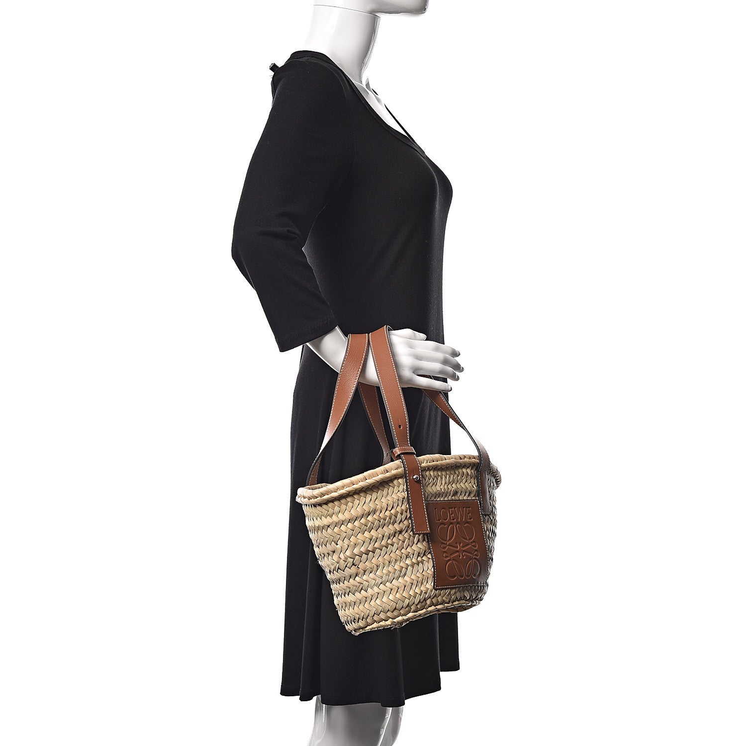 Loewe Raffia Small Basket Tote Bag Natural Tan 2 of 10