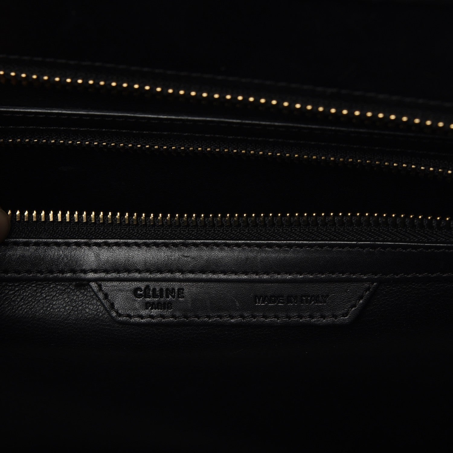 Celine Calfskin Astrakhan Embossed Mini Luggage Black 9 of 10