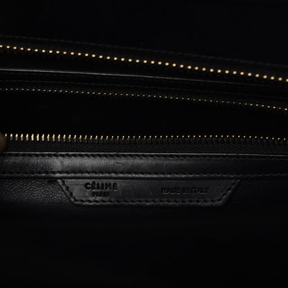 Celine Calfskin Astrakhan Embossed Mini Luggage Black 9 of 10